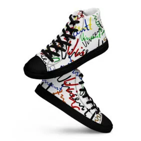 Vincent van Gogh Signature Men’s high top canvas shoes